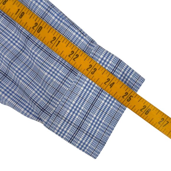 UNTUCKit Men's Durbanville Wrinkle Free Relaxed Fit Plaid Shirt Blue Large - Picture 9 of 12